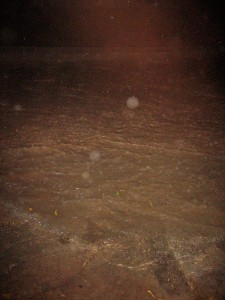 Football pitch turning into a lake