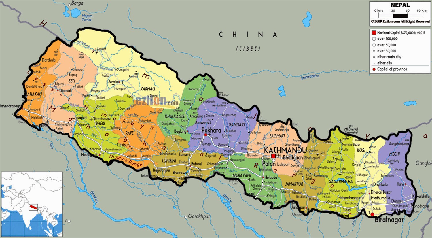 Image Gallery nepal map